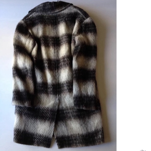 BB DAKOTA WOOL COAT STRIPED GRAY BROWN PLUS SIZE - Picture 2 of 3